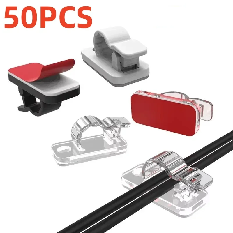 Cable Staple Clip - 10/50Pcs Self Adhesive Cable Clips Cord