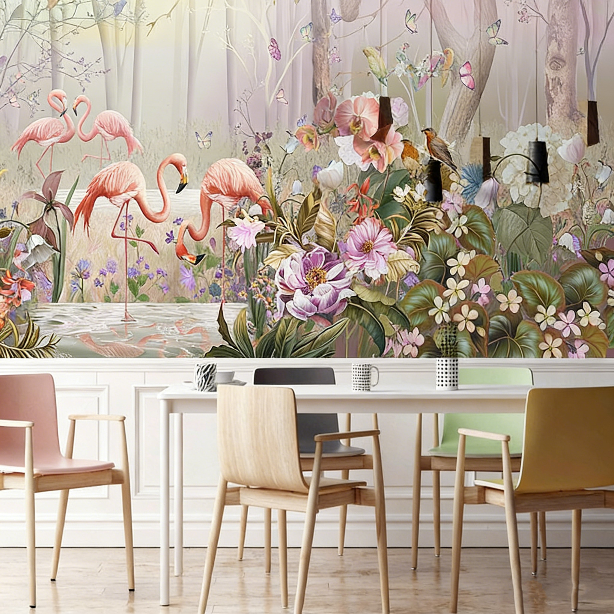 Tv Home Improvement - custom flamingo wallpapers for living room