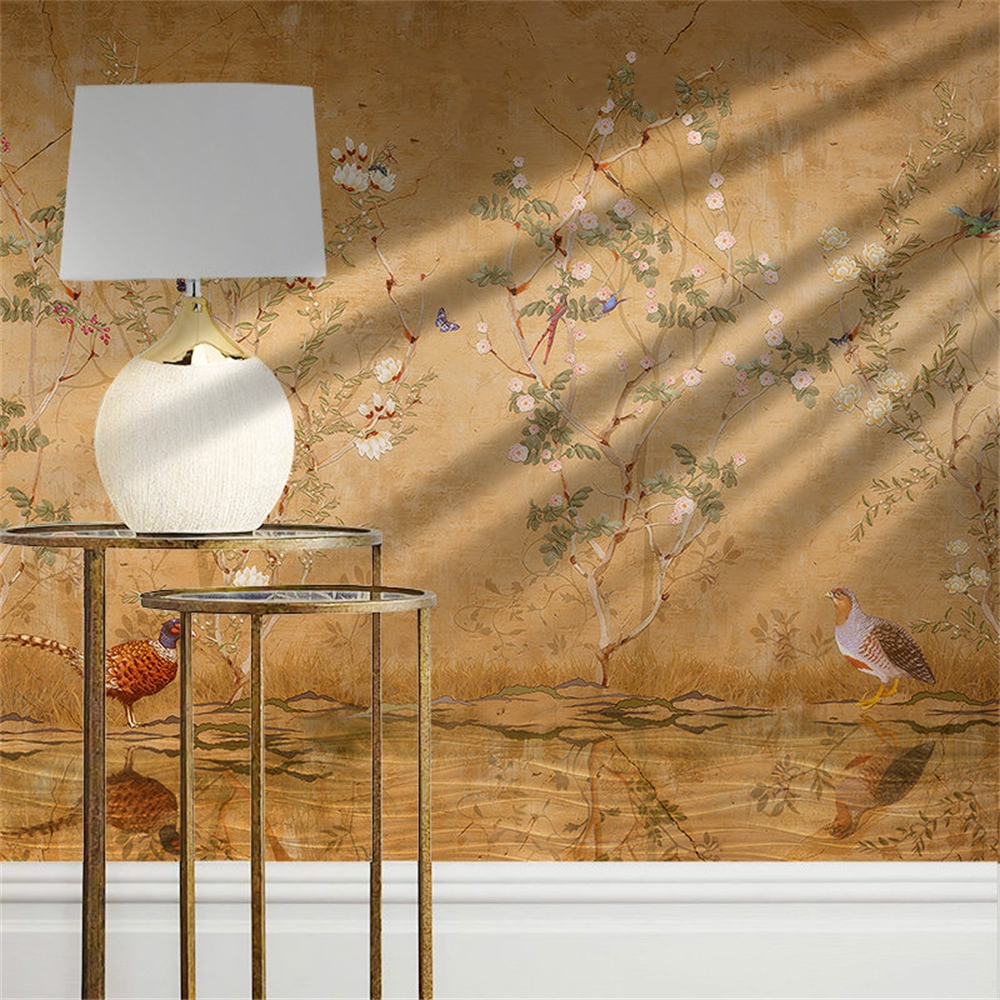 Tv Home Improvement - custom Modern floral wallpapers for living