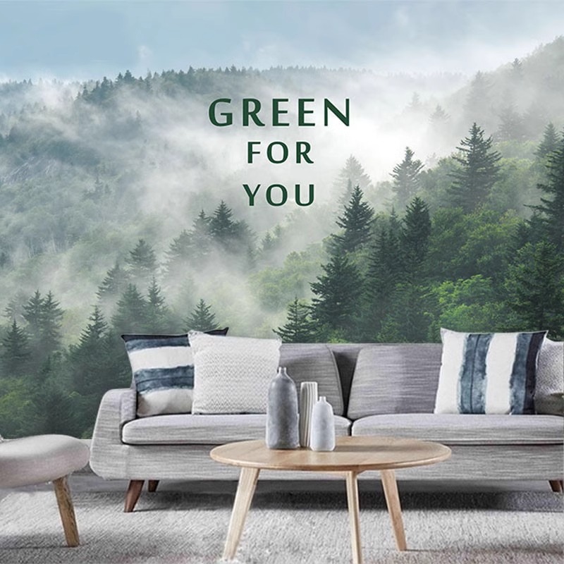 Custom Mural Misty Forest Wall - Tv Home Improvement incelemesi ve fiyatı