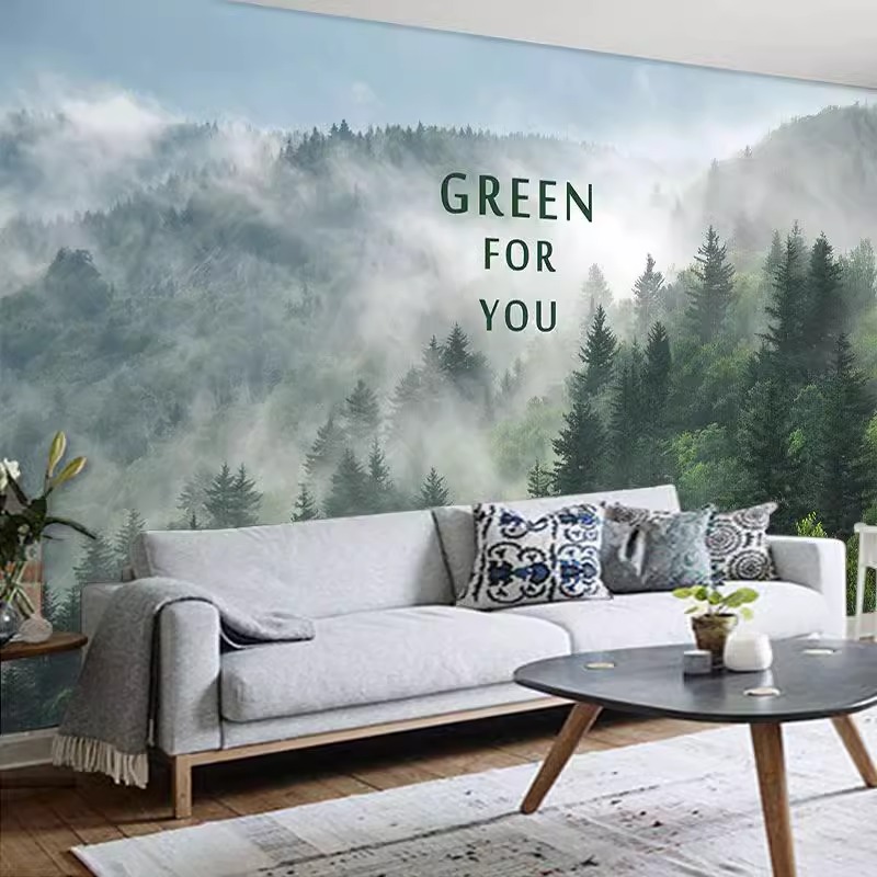 Custom Mural Misty Forest Wall - Tv Home Improvement incelemesi ve fiyatı