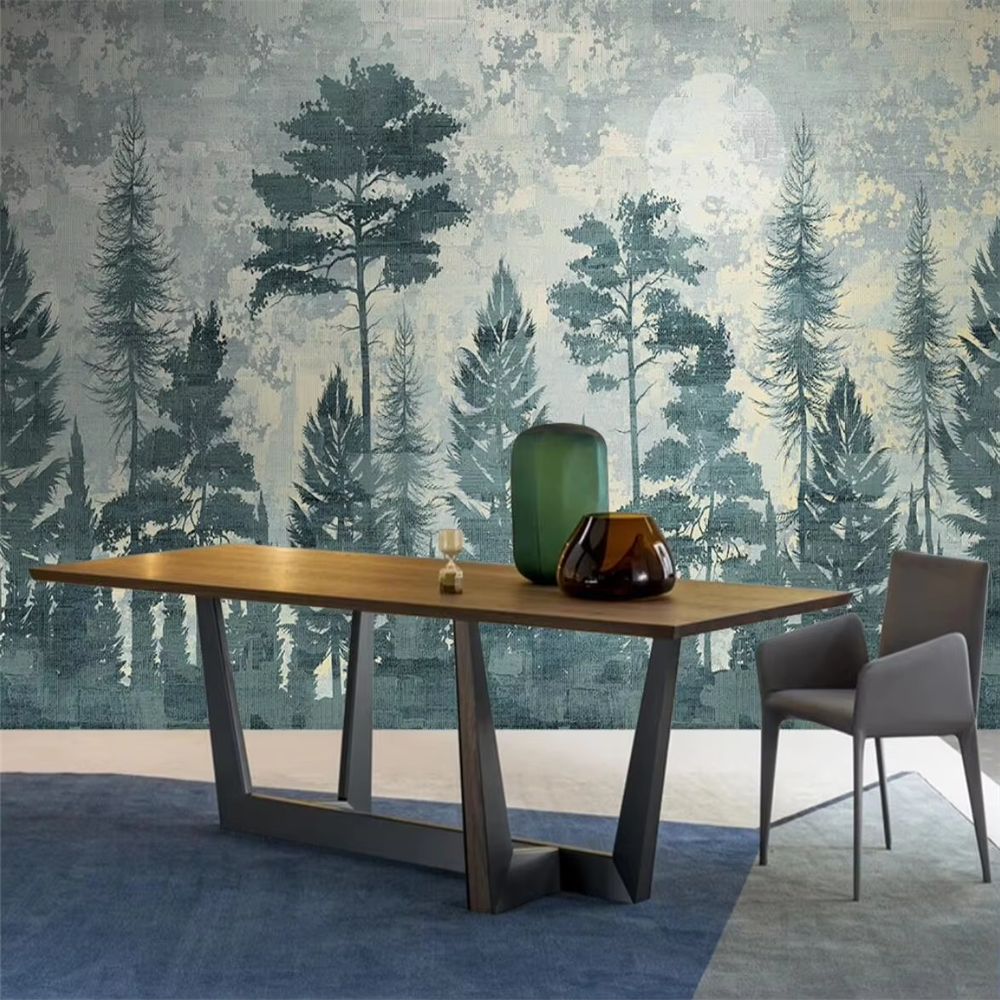 Custom Mural Misty Forest Wall - Tv Home Improvement incelemesi ve fiyatı