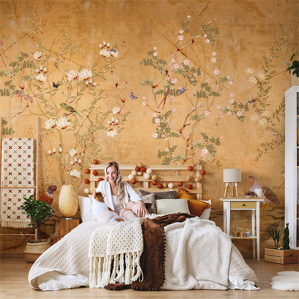 custom Modern floral wallpaper - Tv Home Improvement incelemesi ve fiyatı